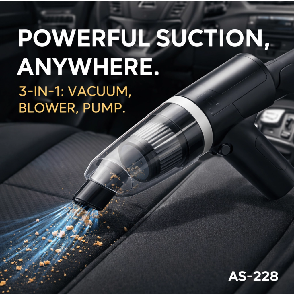 3‑in‑1 Portable Mini Vacuum Cleaner